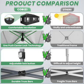 COBIZI canopy reflective strips enhance visibility in low light.
