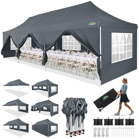 COBIZI 10x30 canopy frame provides a sturdy outdoor shelter.
