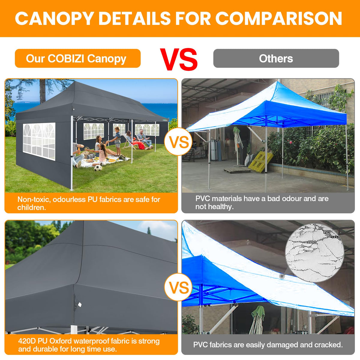 COBIZI UV protection for outdoor gatherings and comfort.