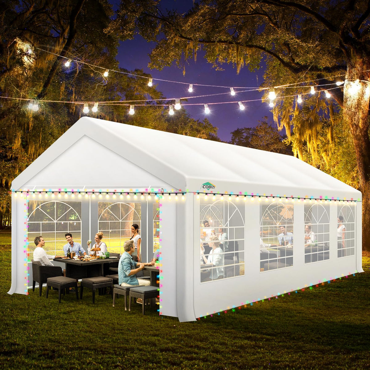 COBIZI 13x26 party tent comes with assembly video guidance.