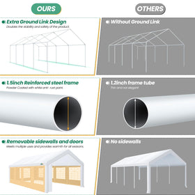 COBIZI 13x26 party tent spans 26 feet for ample guest space.