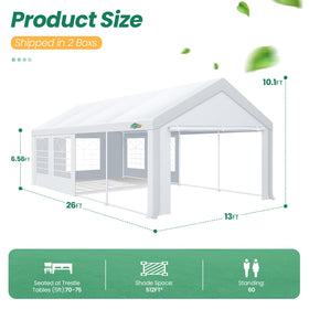 COBIZI 13x26 party tent waterproof top cover maintains dry interior.