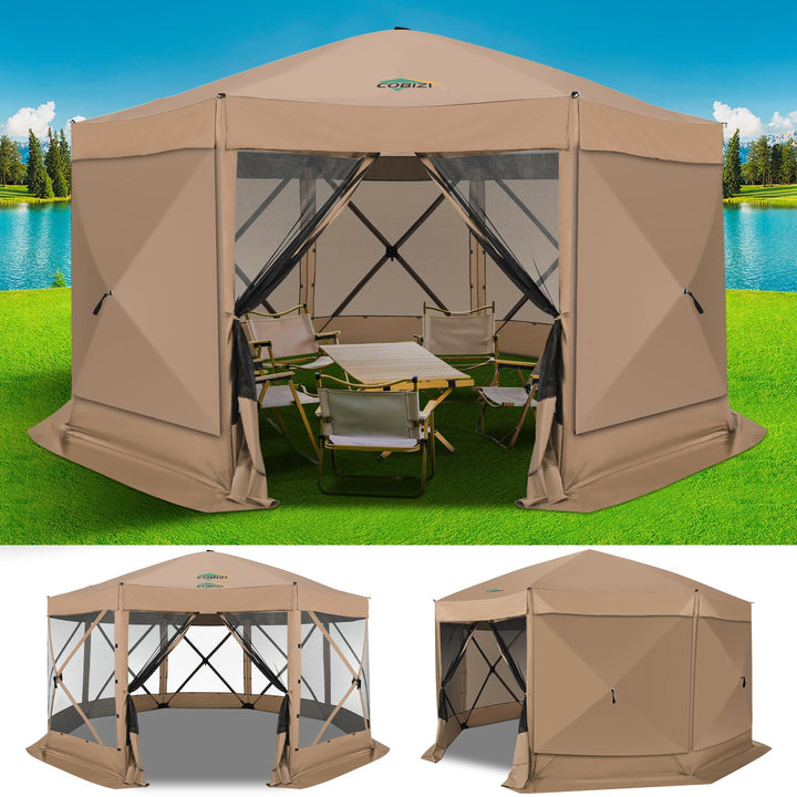 COBIZI 15x15 pop-up gazebo folded in a storage bag for easy transport