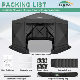 COBIZI 15x15 pop up gazebo with wind stakes for stable setup