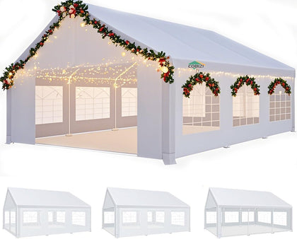 COBIZI 20x20 tent exterior front view shows sturdy frame for events