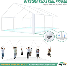 COBIZI 20x20 tent with ten window panels for natural light