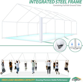 COBIZI 20x30 party tent chapel-style windows enhance ventilation and comfort.