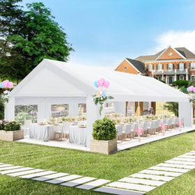 COBIZI 20x30 party tent exterior provides shade for outdoor events.