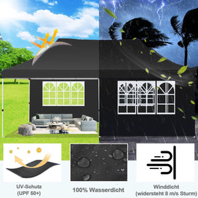 COBIZI canopy removable sidewalls enable flexible weather protection and privacy