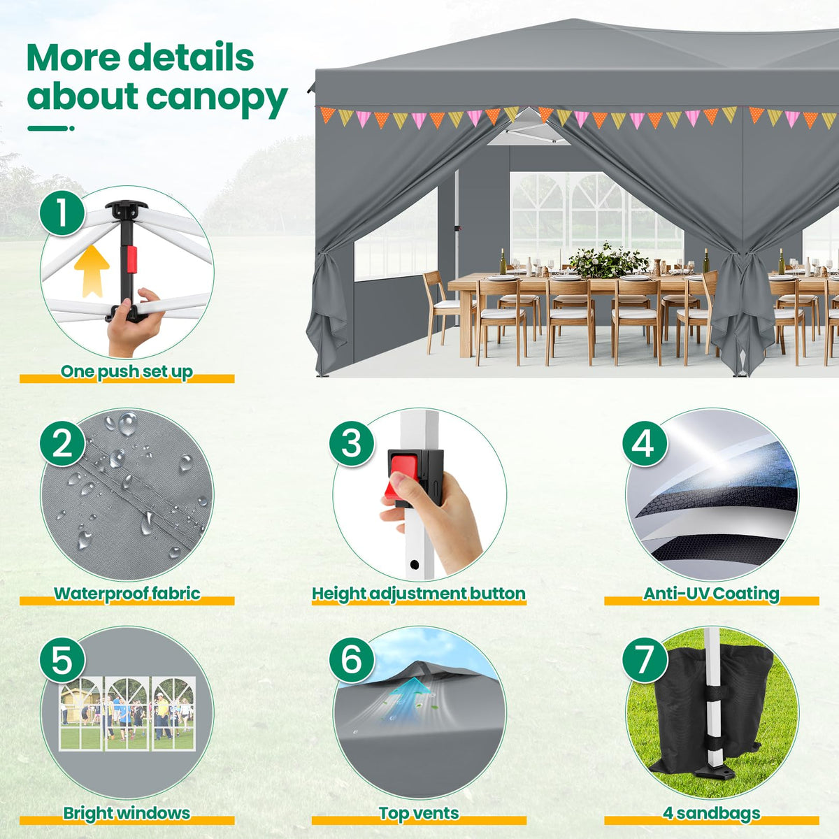 COBIZI canopy waterproof fabric keeps gear dry during rain