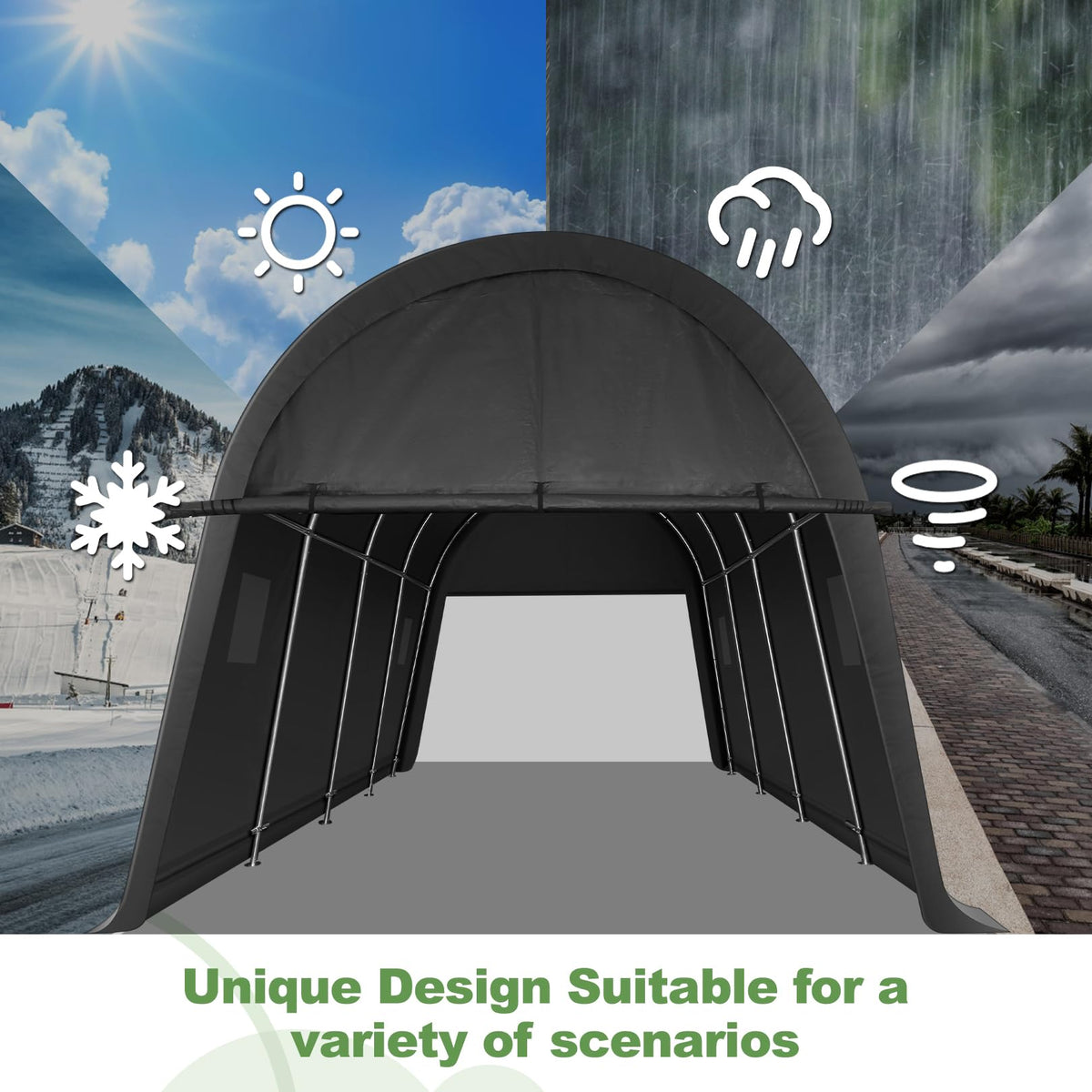 COBIZI carport anti-snow design emphasizes durability in winter conditions