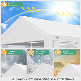 COBIZI carport removable sidewalls and windows enhance airflow and versatility.