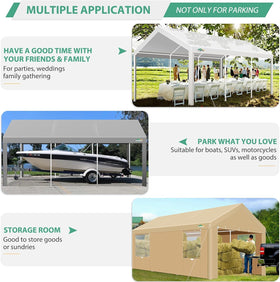 COBIZI carport four-roller shutter windows improve ventilation during use.