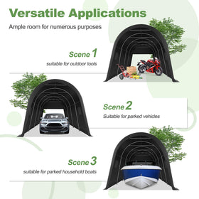 COBIZI carport round roof highlighted for waterproof protection