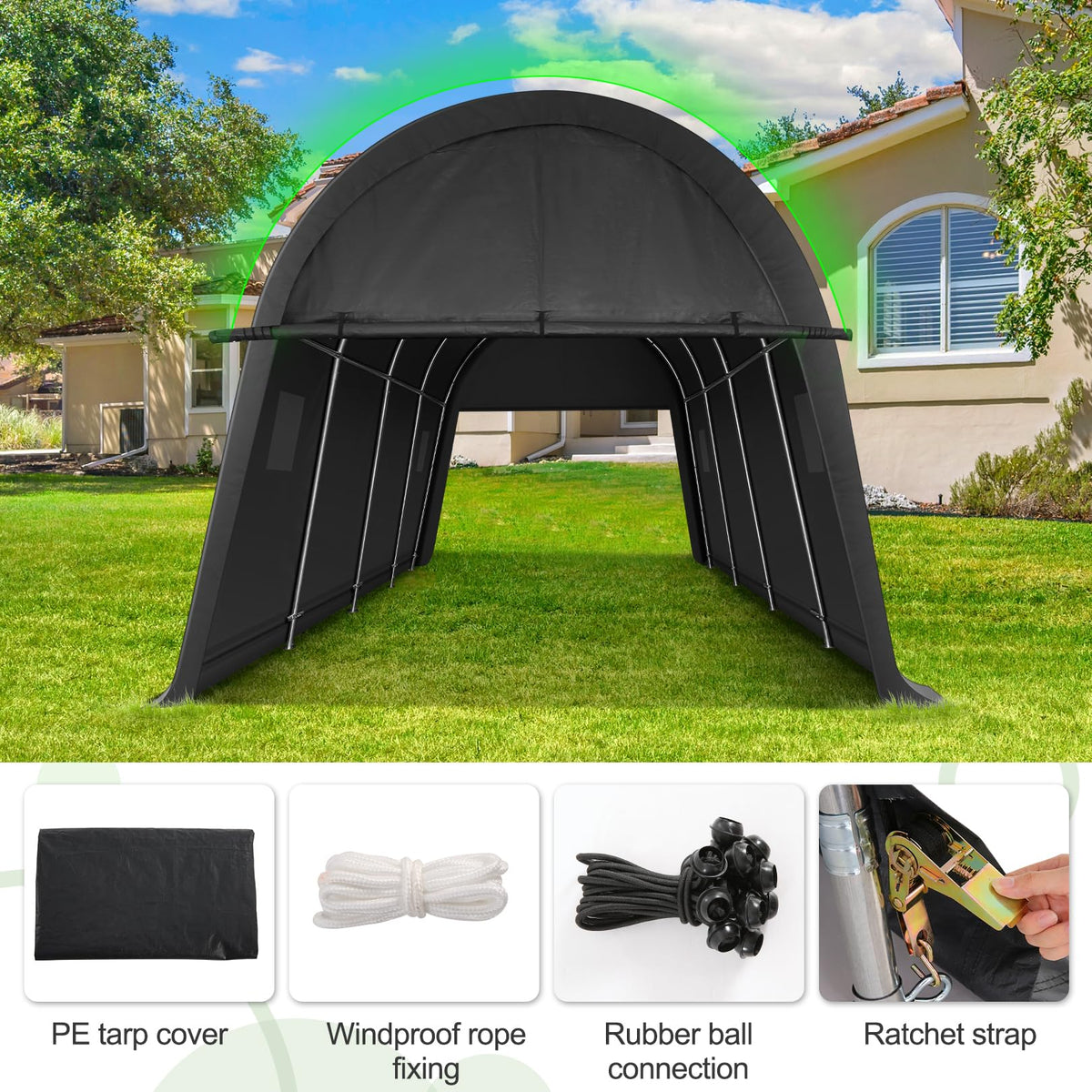COBIZI carport vents demonstrating built-in ventilation for airflow