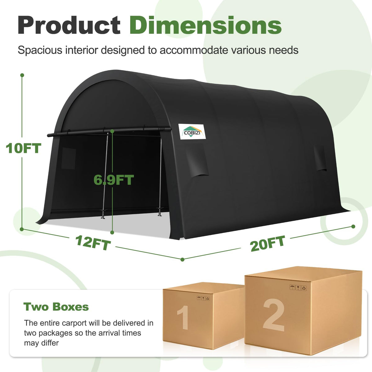 COBIZI carport versatile uses as storage, workspace, or shelter