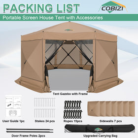 COBIZI complete package includes stakes, ropes, and storage bag