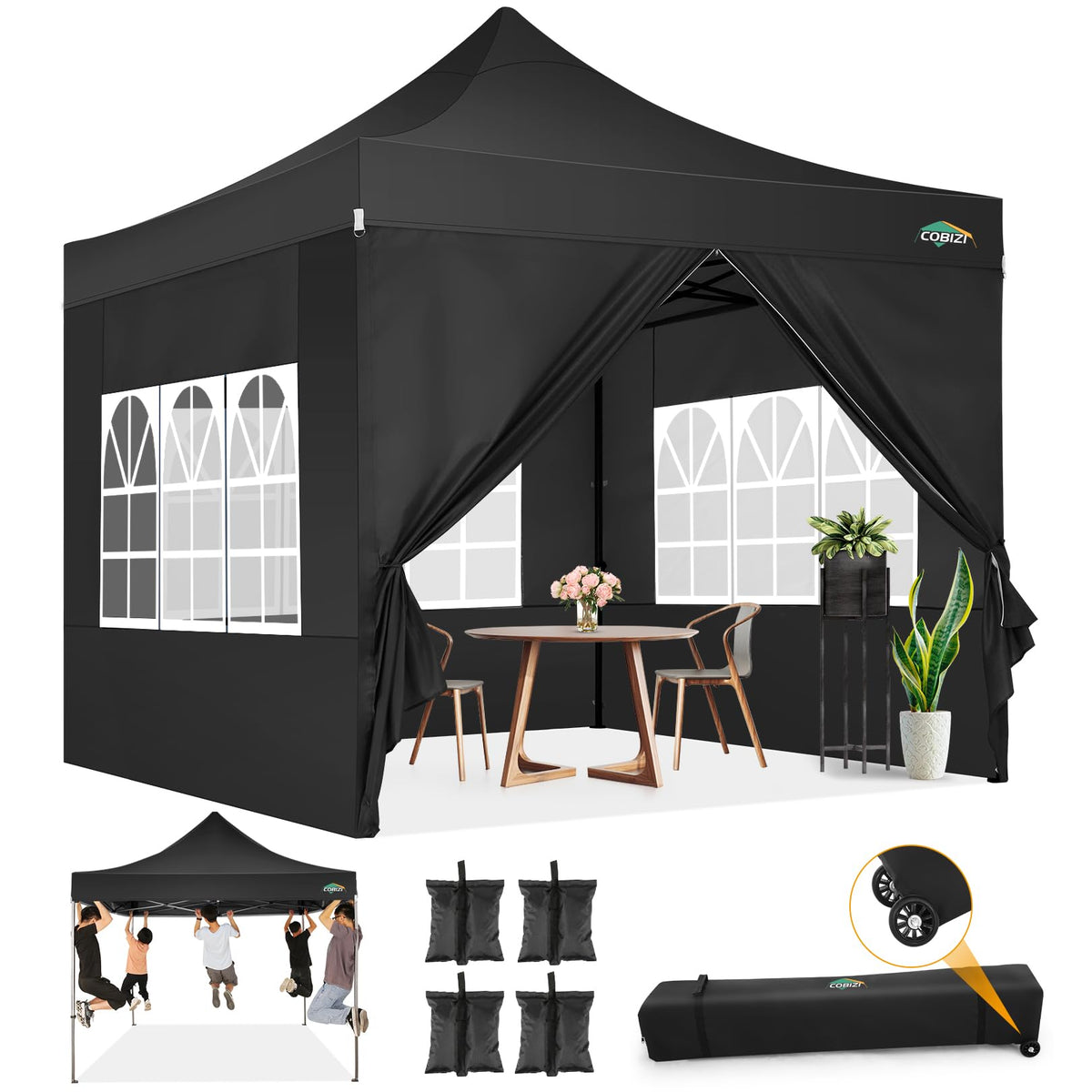 COBIZI pop-up canopy frame provides sturdy outdoor shade for events