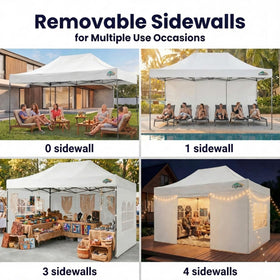 COBIZI four sidewalls removable for versatile shade and privacy at gatherings.