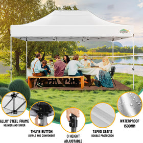 COBIZI sidewall with window allows airflow while protecting from sun and light rain.