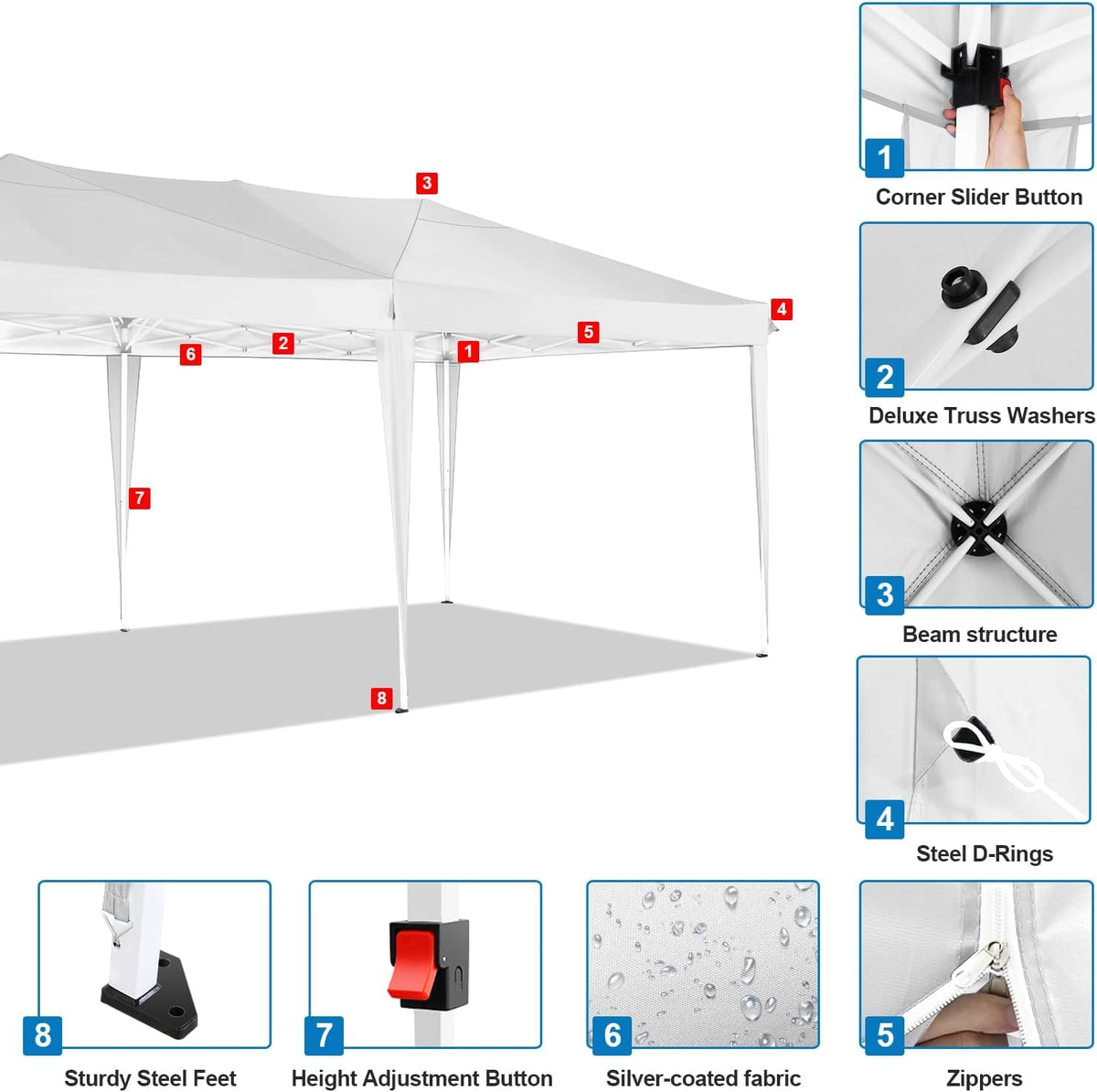 COBIZI sidewalls with clear windows provide light and enclosure
