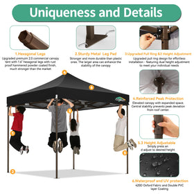 COBIZI sidewalls installed for flexible shade and wind protection