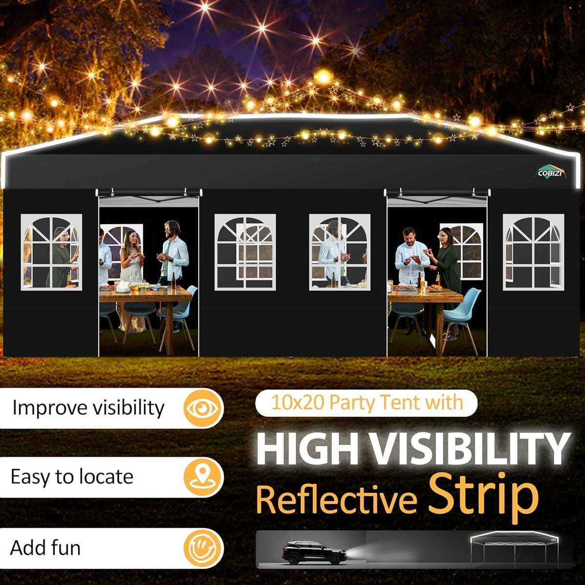 COBIZI spacious 200 sq ft canopy shading gardens and gatherings