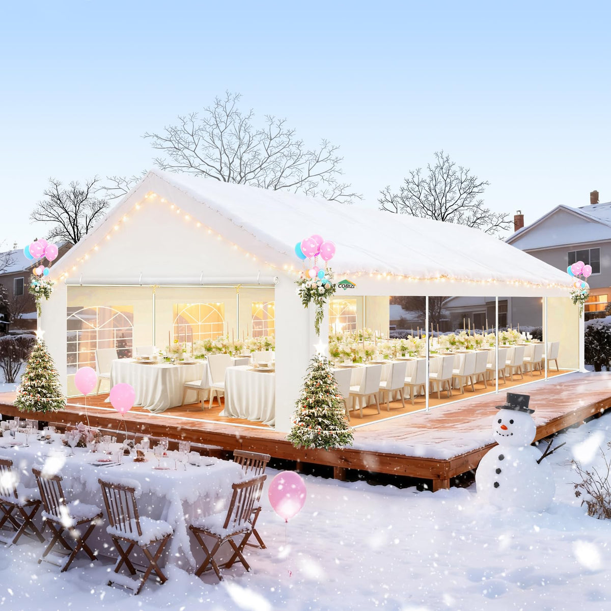 COBIZI 20x30 tent offers space for 10+ tables.