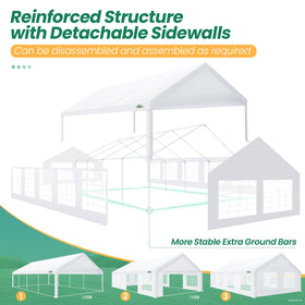 COBIZI waterproof canopy 20x30 offers rain or shine coverage.
