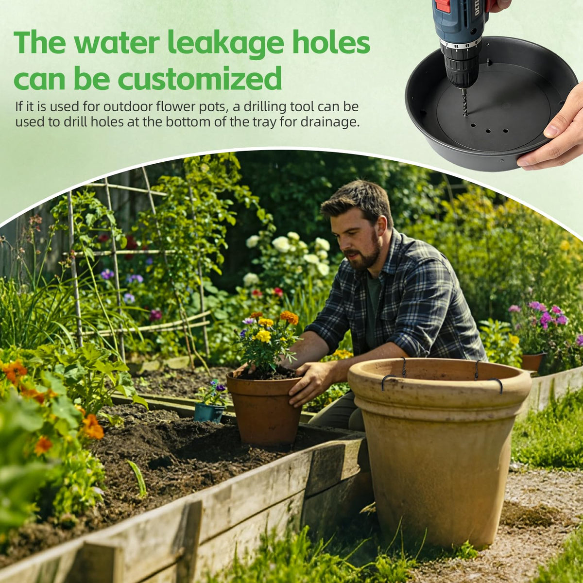 False bottom design reducing soil usage in the planter
