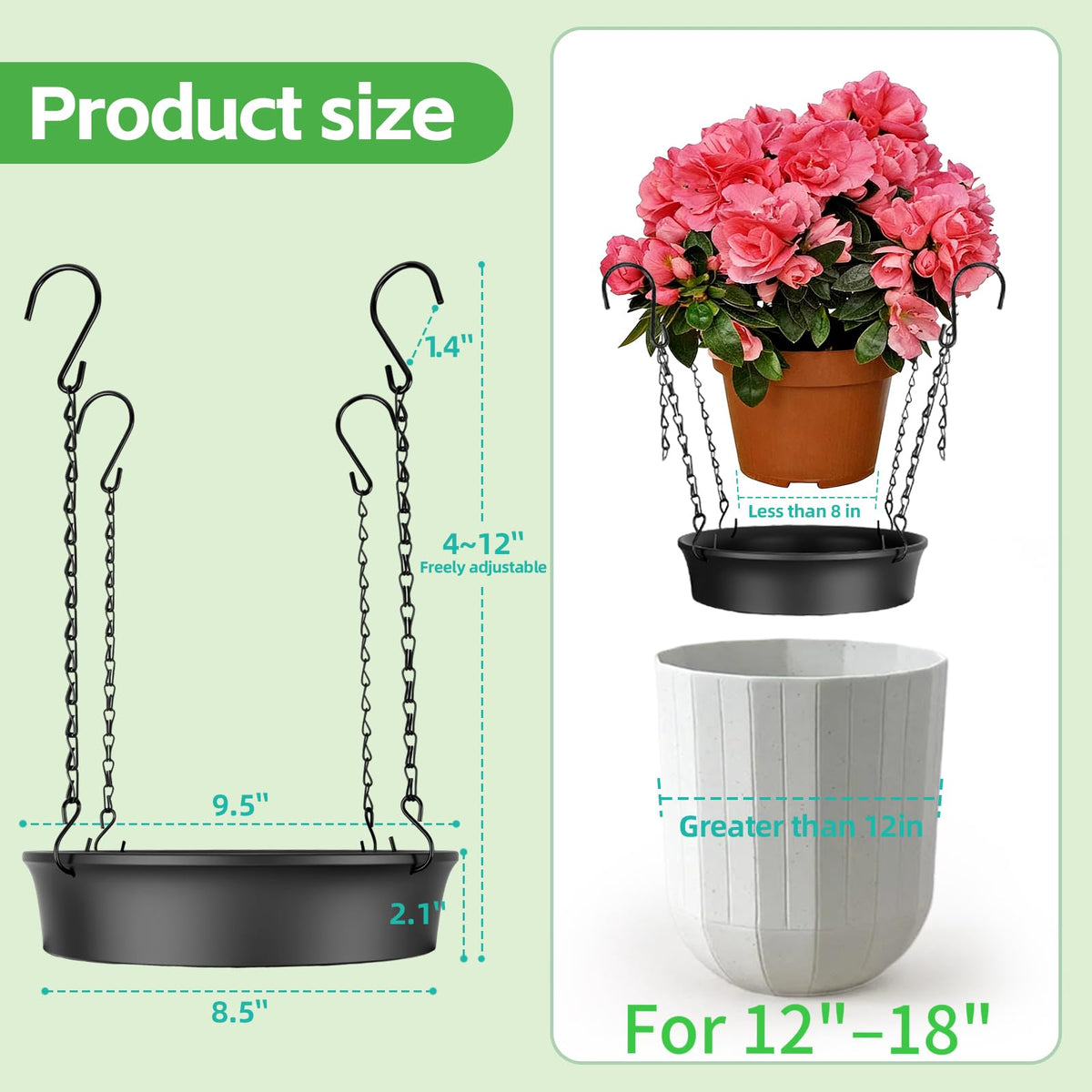 CobSili planter riser with four hooks stabilizing inside a tall pot