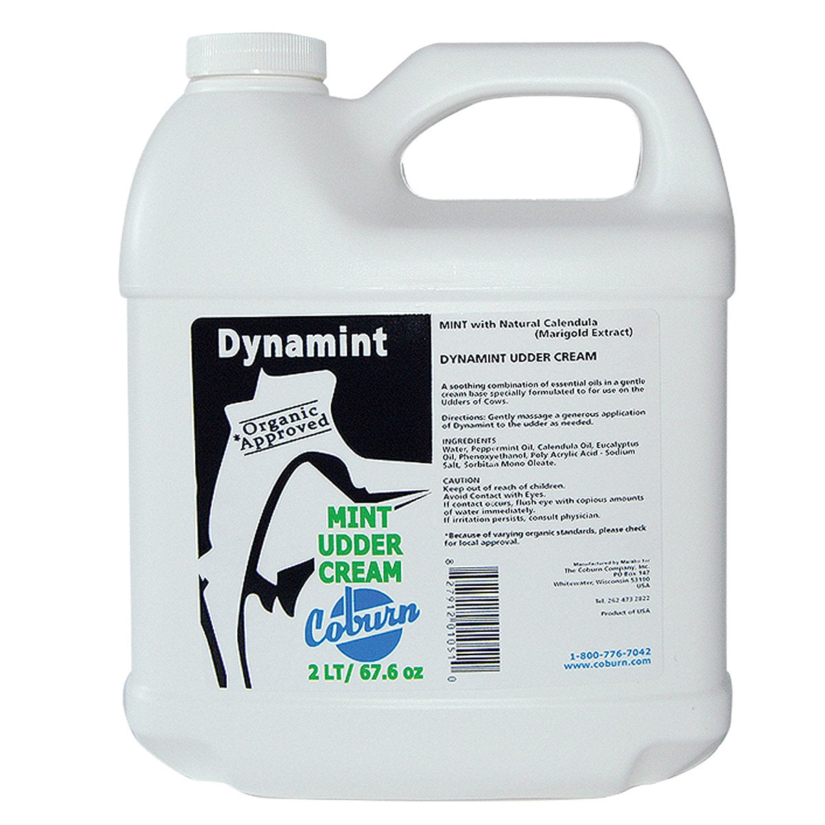 Coburn Dynamint Udder Cream bottle with non-greasy formula for udder care and potential reduction of issues