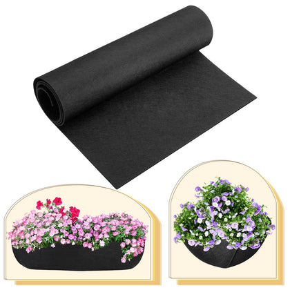 Cobzier 16x82 inch black felt planter liner roll for durable moisture retention.