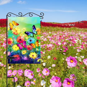 COCJCJ floral welcome flag 28x40, watercolor style adds welcoming touch.