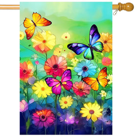 COCJCJ home decor flag in garden setting enhances outdoor ambiance.