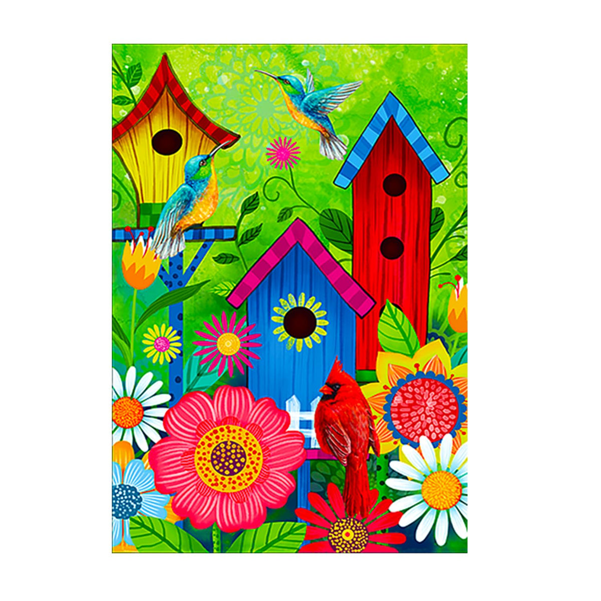 COCJCJ hummingbirds yard flag ideal for entryways and lawns.