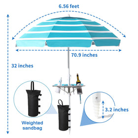 Coclothy Beach Umbrella diameter 5.9 ft accommodates spacious seating