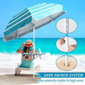 Coclothy Beach Umbrella heavy-duty aluminum tube ensures durability