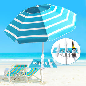 Coclothy Beach Umbrella with sand anchor stabilizes on windy beaches