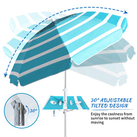 Coclothy Beach Umbrella UPF 50+ fabric blocks UV rays