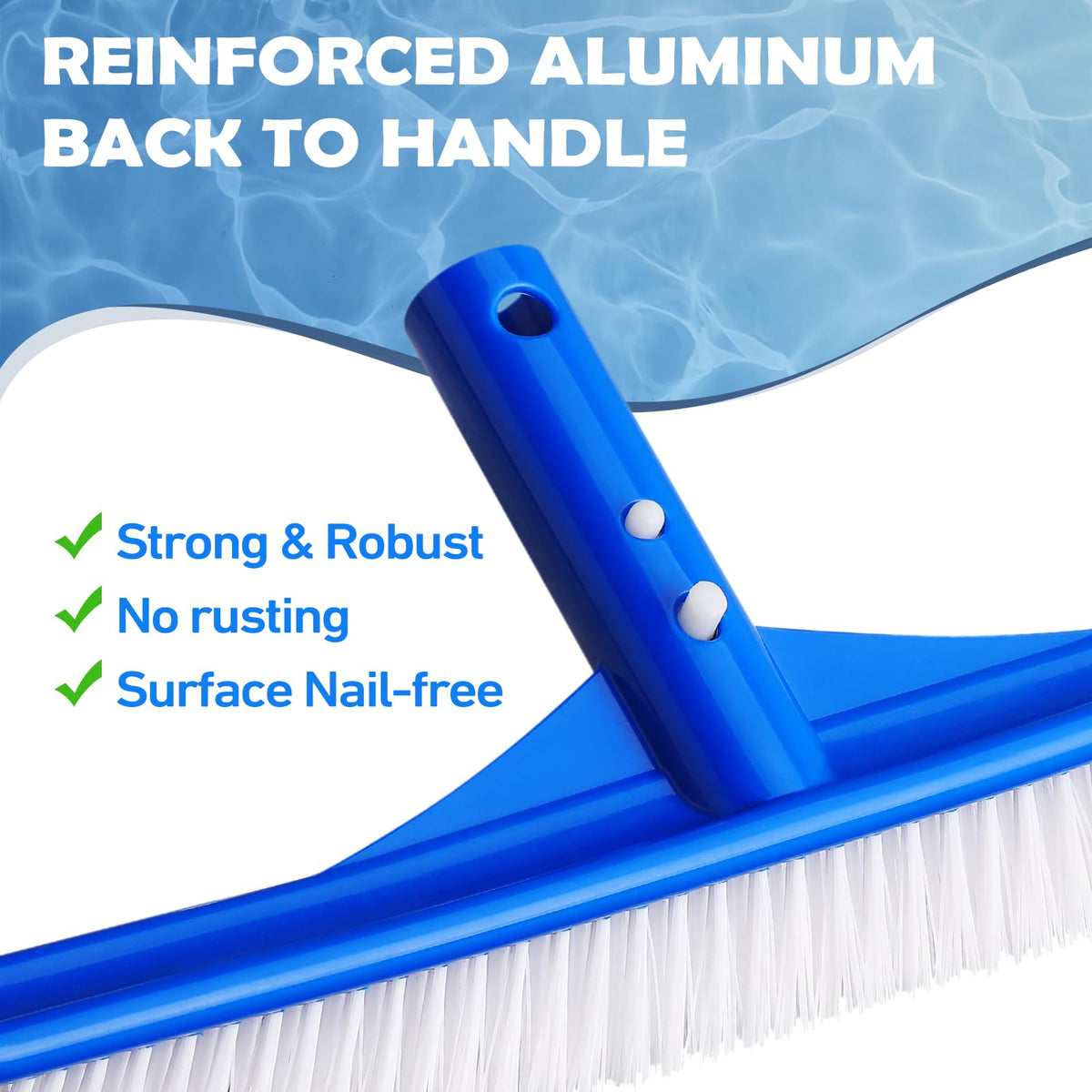 Coclothy pool brush 45-degree angled handle improves leverage during cleaning
