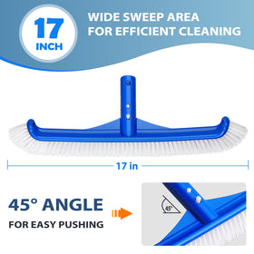 Coclothy pool brush high-density nylon bristles for durable scrubbing