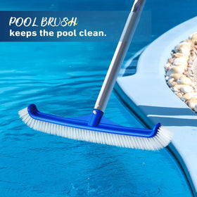 Coclothy pool brush compatible with 1-1/4 inch pool poles for easy setup