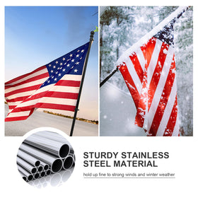 COCONUT flag pole 4-section design enables quick assembly and storage.