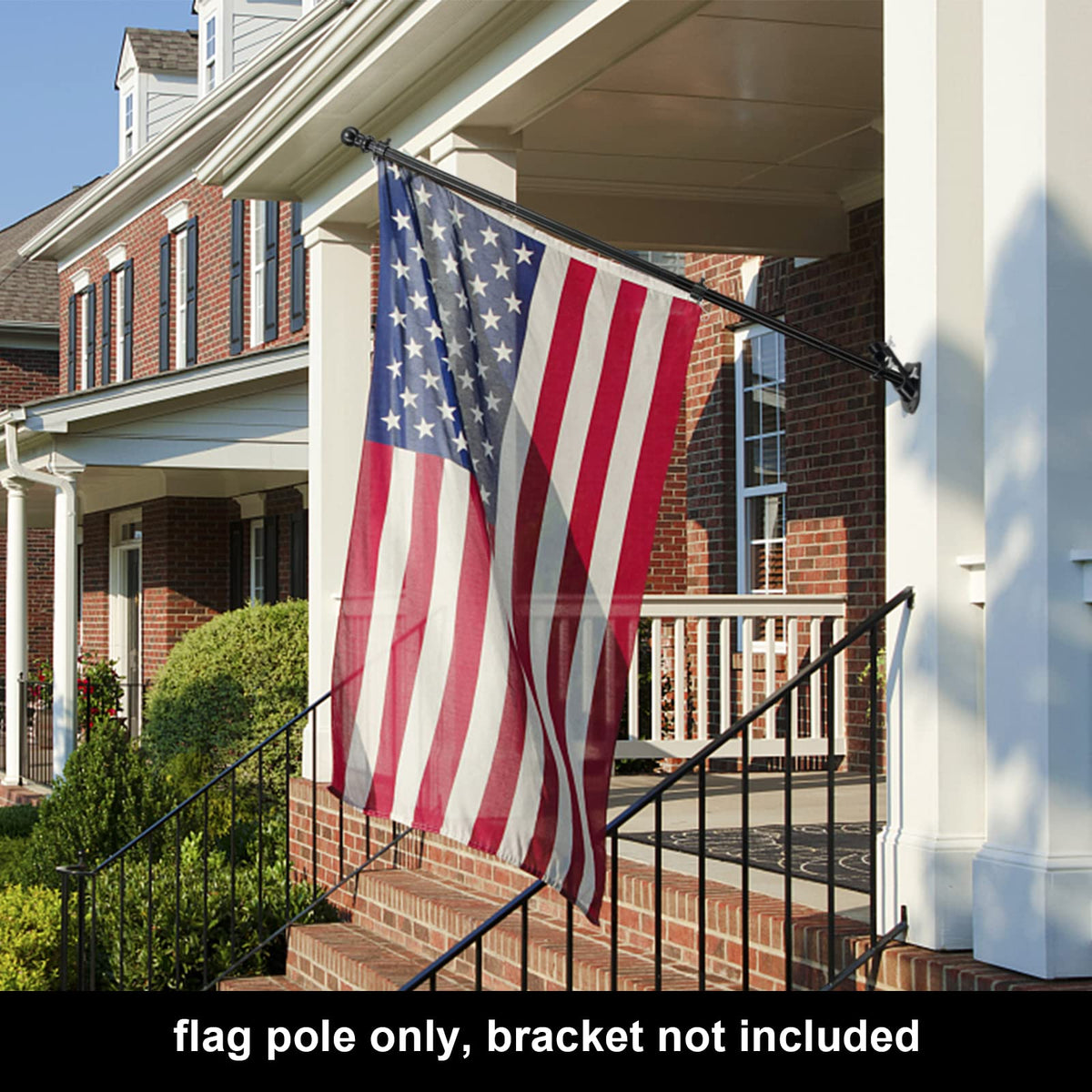 COCONUT flag pole with adjustable length for flexible flag sizing.