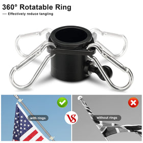 COCONUT black finish flag pole with polished top finials.