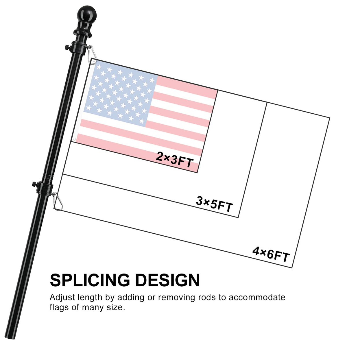 COCONUT outdoor all-weather flag pole endures sun and rain.