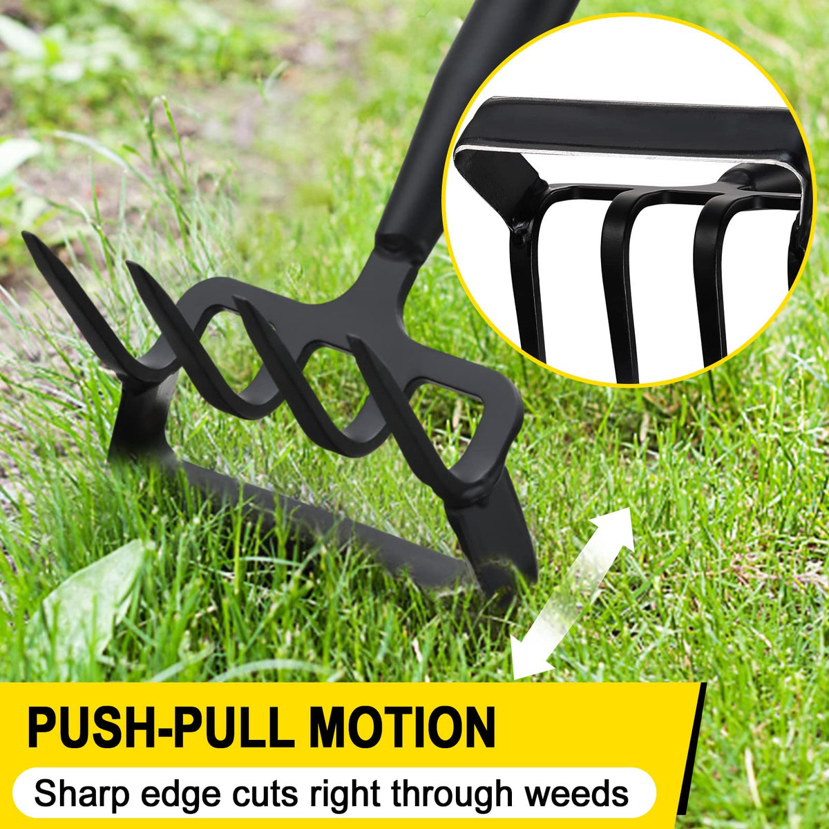 COCONUT durable steel blade for long-lasting garden performance.