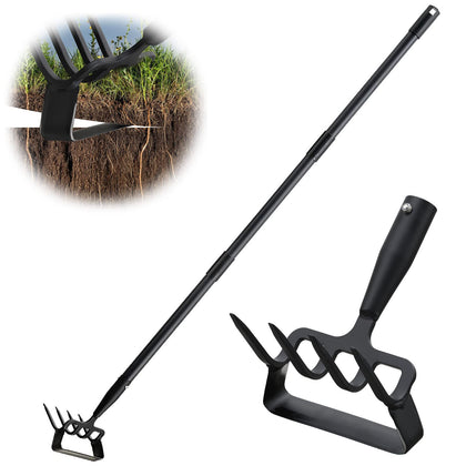 COCONUT garden hoe with stirrup blade for efficient weeding around seedlings.