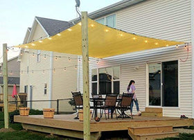 COCONUT rectangle sun shade sail 6x8 in sand blocks sun for patios.